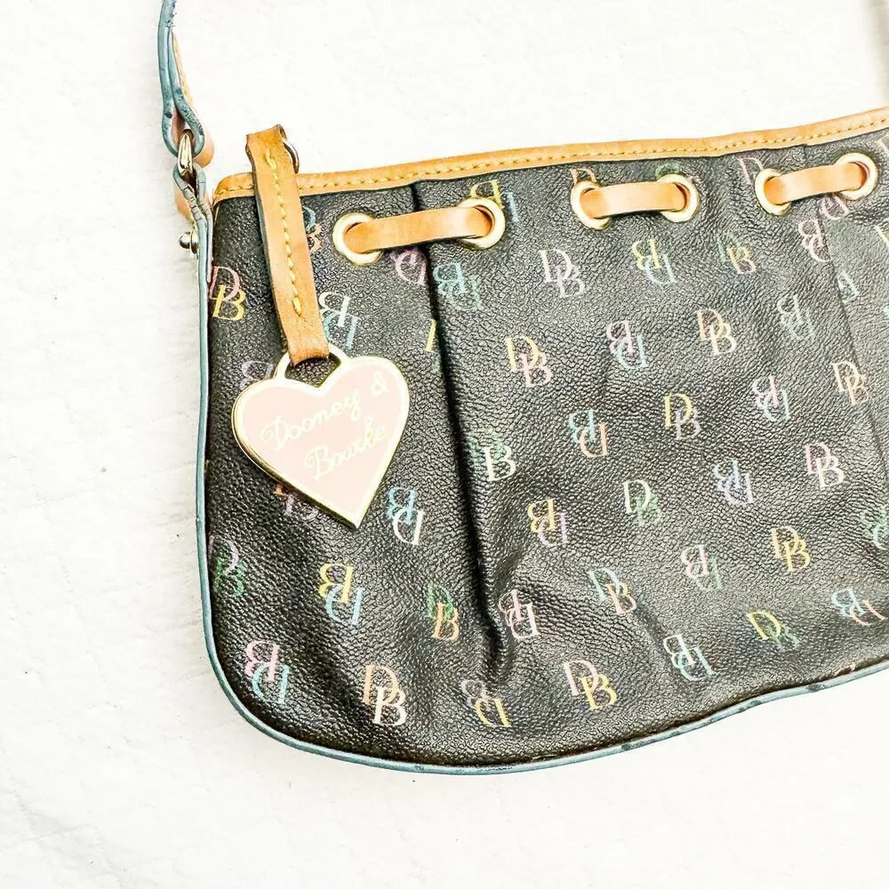Dooney & Bourke Classic Hobo Back Monogram Print 2000s Vintage EUC Y2K